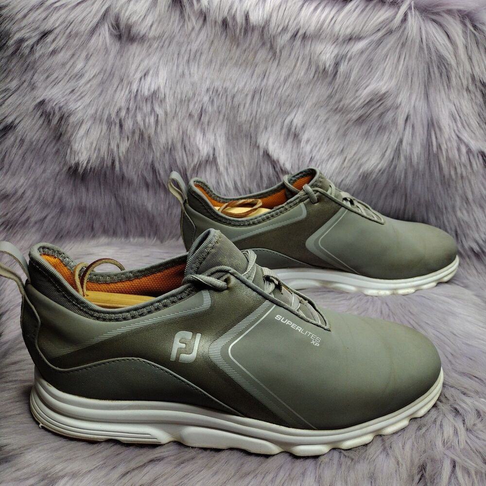 FootJoy SuperLites XP FJ Golf Shoes Sneakers Mens Size 8.5 Grey White 58073 - Picture 2 of 8